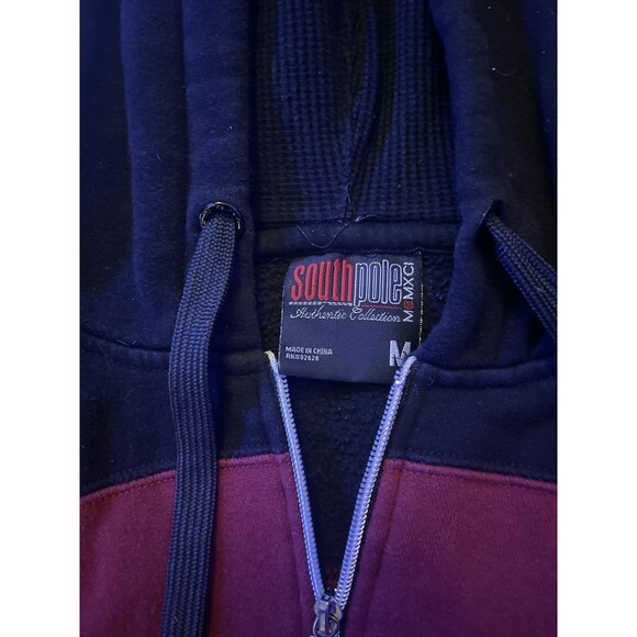Vintage South Pole Hoodie Sweatshirt Medium Mens Full Zip Authentic Collection - Picture 5 of 12